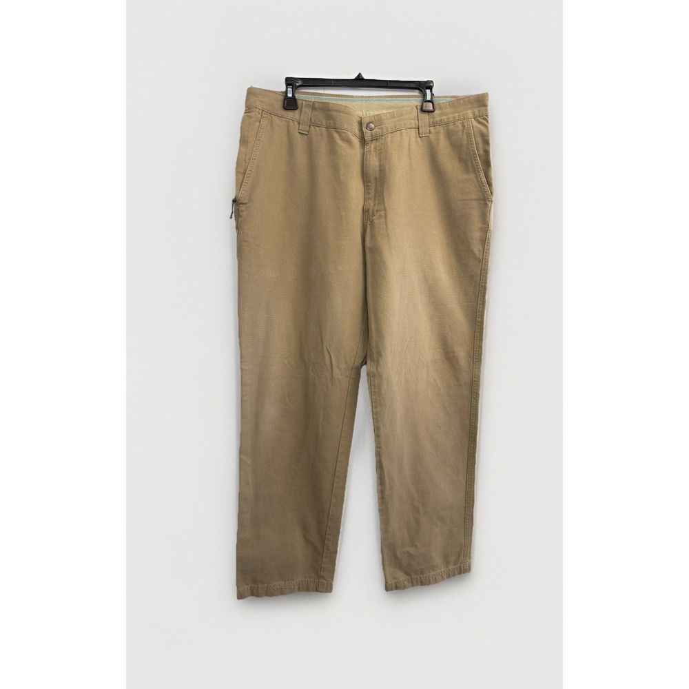 Columbia Men's Khaki Pants 38X33 Regular Fit 100% Cotton Canvas Casual Outdoor
